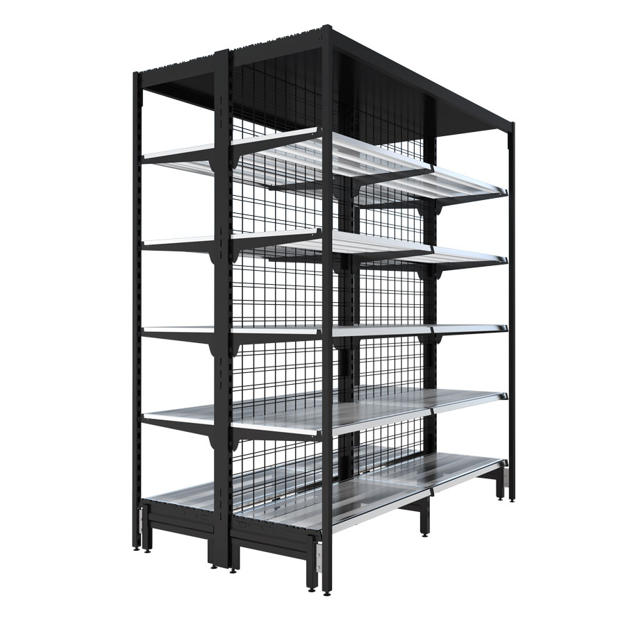 outrigger style shelving system