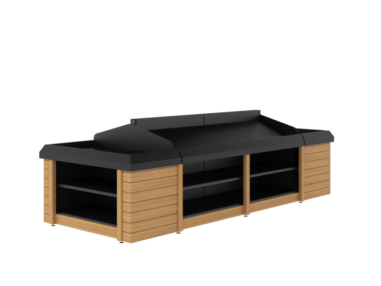 Double-Sided Single Tier 2 bay with plinth - Flat End Type 2
